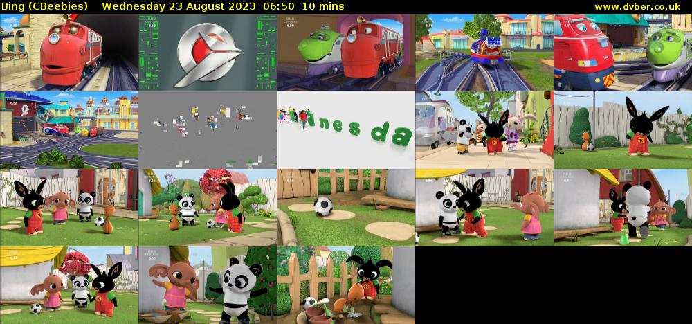 Bing (CBeebies) Wednesday 23 August 2023 06:50 - 07:00
