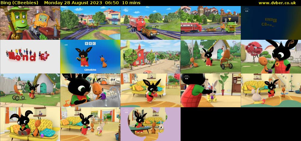 Bing (CBeebies) Monday 28 August 2023 06:50 - 07:00