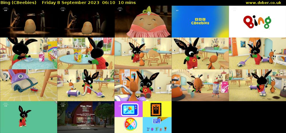 Bing (CBeebies) Friday 8 September 2023 06:10 - 06:20