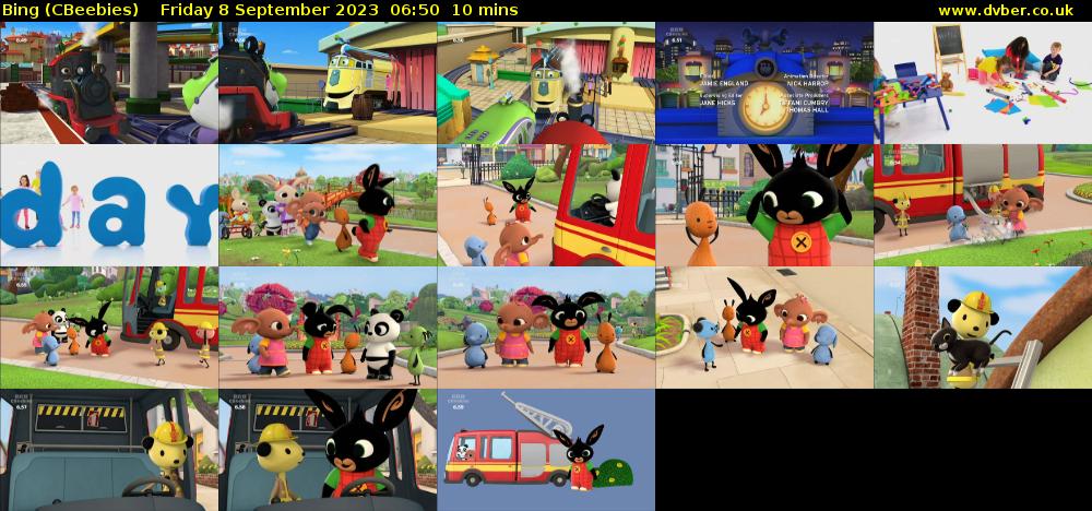 Bing (CBeebies) Friday 8 September 2023 06:50 - 07:00