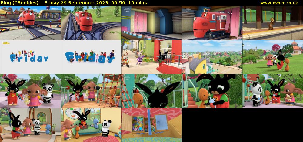 Bing (CBeebies) Friday 29 September 2023 06:50 - 07:00