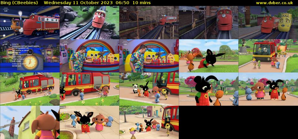 Bing (CBeebies) Wednesday 11 October 2023 06:50 - 07:00