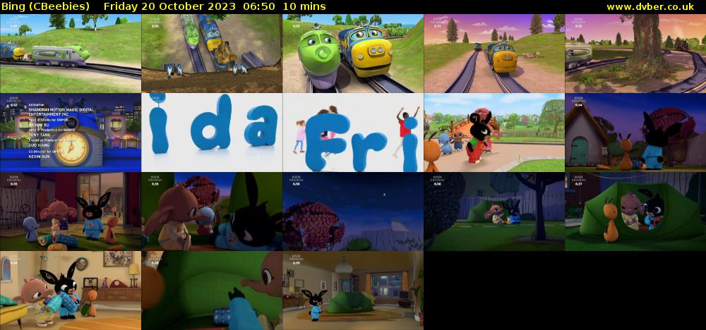 Bing (CBeebies) Friday 20 October 2023 06:50 - 07:00
