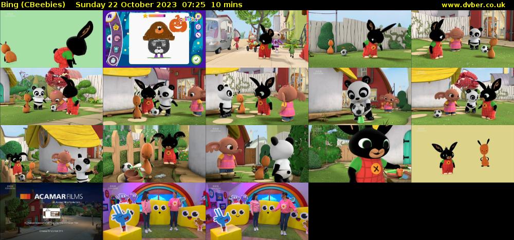 Bing (CBeebies) Sunday 22 October 2023 07:25 - 07:35