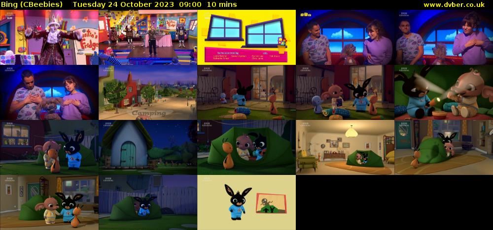 Bing (CBeebies) Tuesday 24 October 2023 09:00 - 09:10