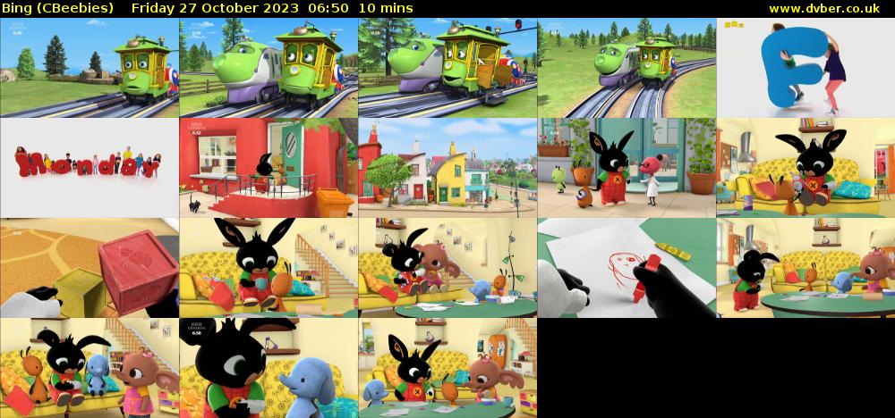 Bing (CBeebies) Friday 27 October 2023 06:50 - 07:00
