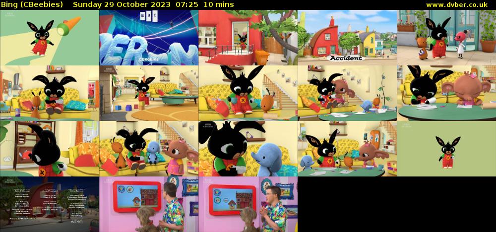 Bing (CBeebies) Sunday 29 October 2023 07:25 - 07:35