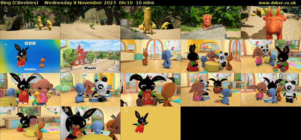 Bing (CBeebies) Wednesday 8 November 2023 06:10 - 06:20