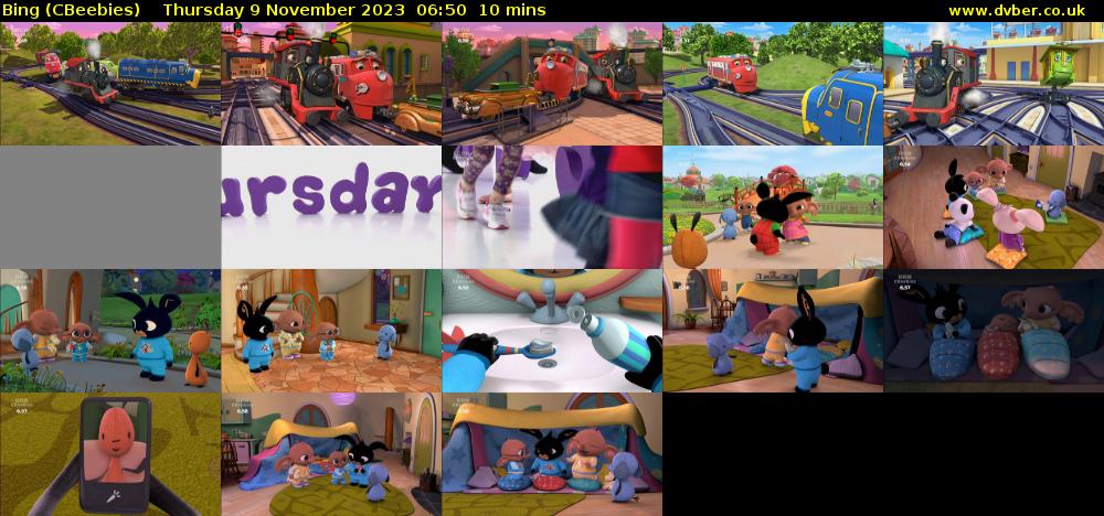 Bing (CBeebies) Thursday 9 November 2023 06:50 - 07:00