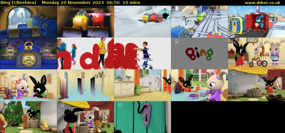 Bing (CBeebies) Monday 20 November 2023 06:50 - 07:00