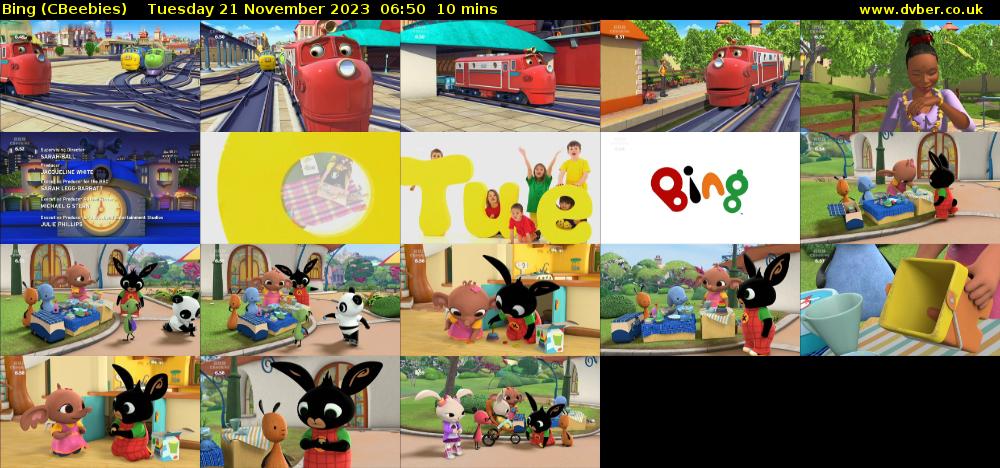 Bing (CBeebies) Tuesday 21 November 2023 06:50 - 07:00