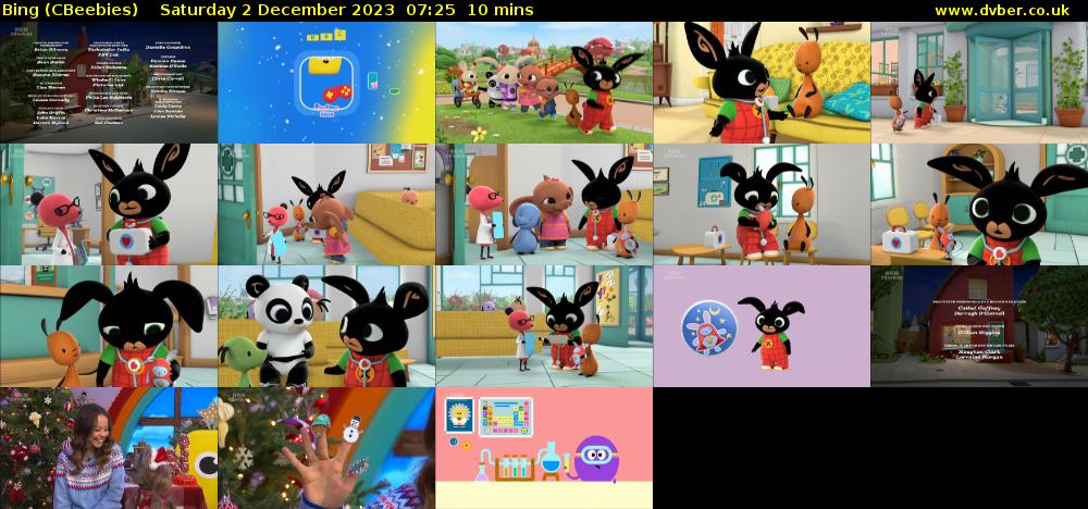 Bing (CBeebies) Saturday 2 December 2023 07:25 - 07:35