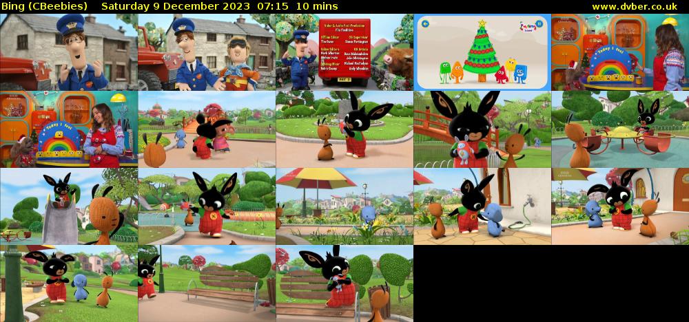Bing (CBeebies) Saturday 9 December 2023 07:15 - 07:25