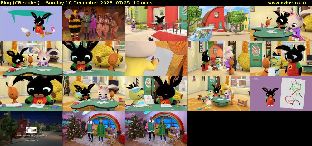 Bing (CBeebies) Sunday 10 December 2023 07:25 - 07:35