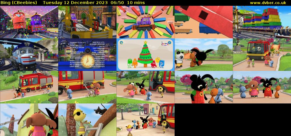 Bing (CBeebies) Tuesday 12 December 2023 06:50 - 07:00