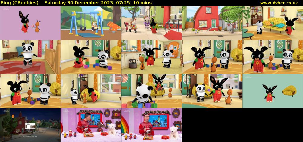 Bing (CBeebies) Saturday 30 December 2023 07:25 - 07:35