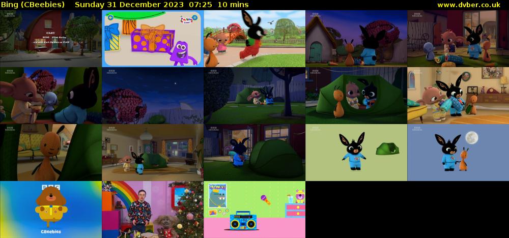Bing (CBeebies) Sunday 31 December 2023 07:25 - 07:35