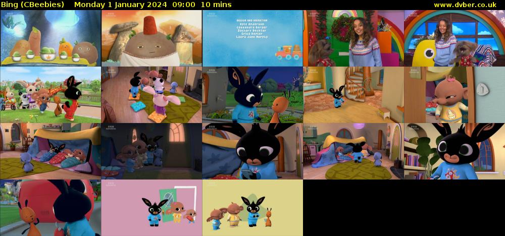 Bing (CBeebies) Monday 1 January 2024 09:00 - 09:10