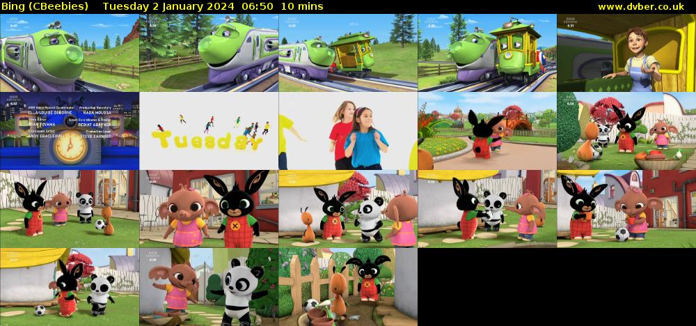 Bing (CBeebies) Tuesday 2 January 2024 06:50 - 07:00