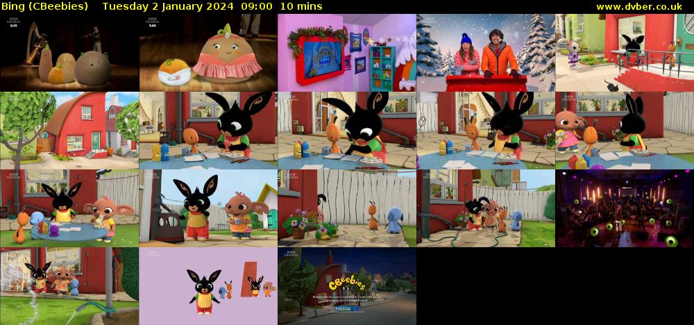 Bing (CBeebies) Tuesday 2 January 2024 09:00 - 09:10