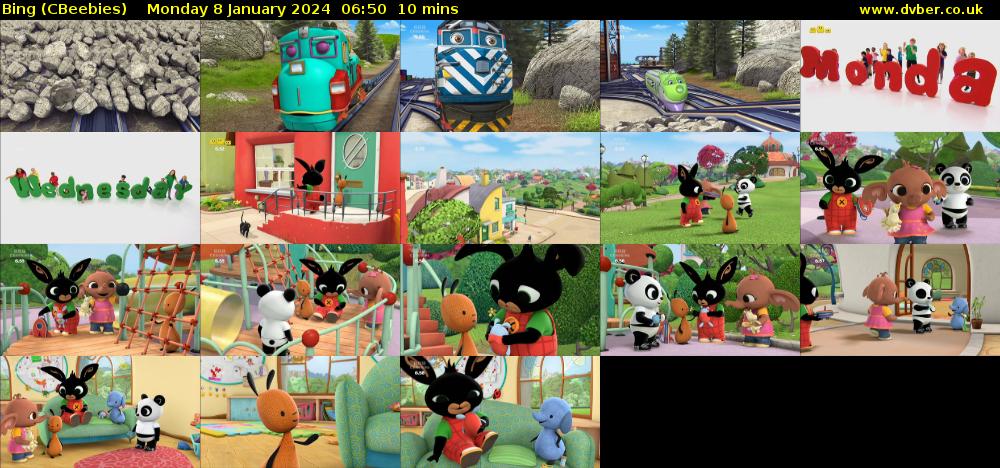 Bing (CBeebies) Monday 8 January 2024 06:50 - 07:00