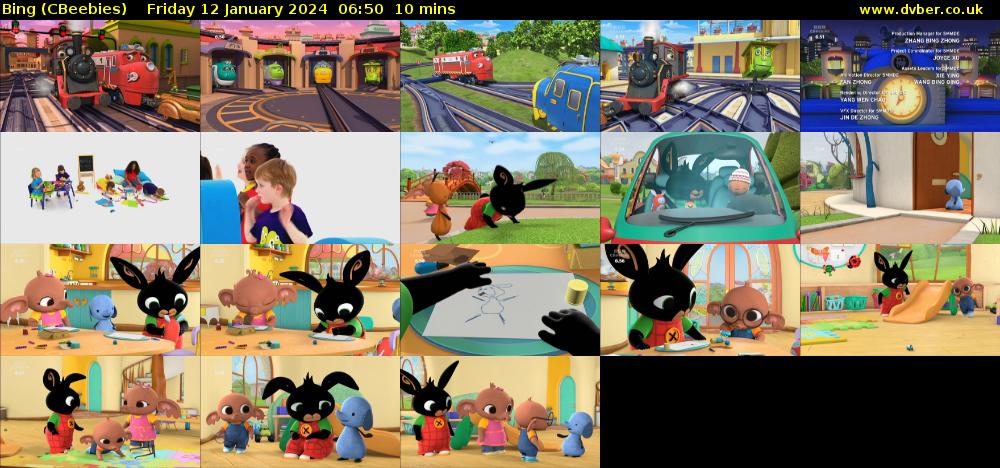 Bing (CBeebies) Friday 12 January 2024 06:50 - 07:00