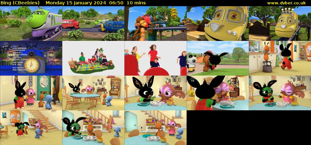 Bing (CBeebies) Monday 15 January 2024 06:50 - 07:00