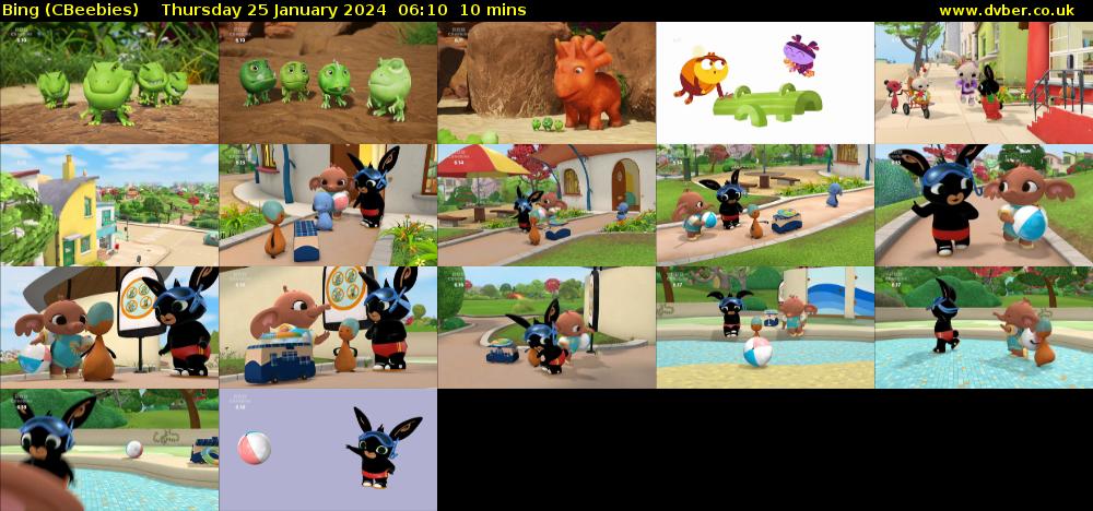 Bing (CBeebies) Thursday 25 January 2024 06:10 - 06:20