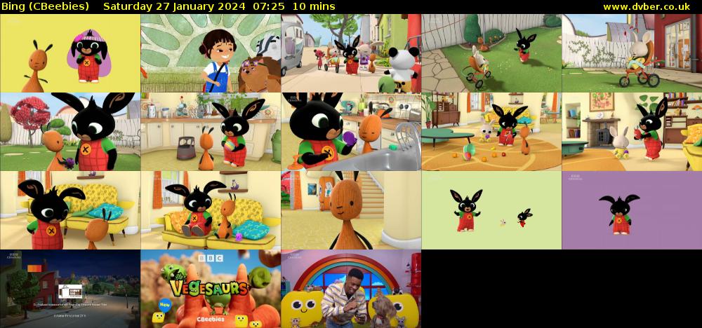 Bing (CBeebies) Saturday 27 January 2024 07:25 - 07:35