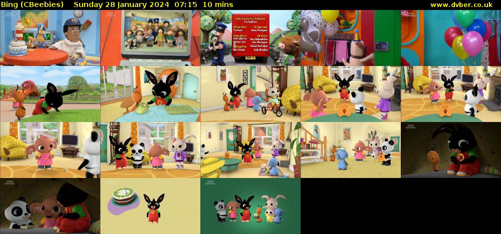 Bing (CBeebies) Sunday 28 January 2024 07:15 - 07:25