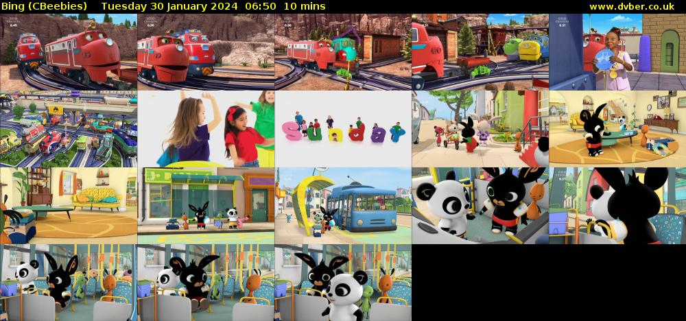 Bing (CBeebies) Tuesday 30 January 2024 06:50 - 07:00