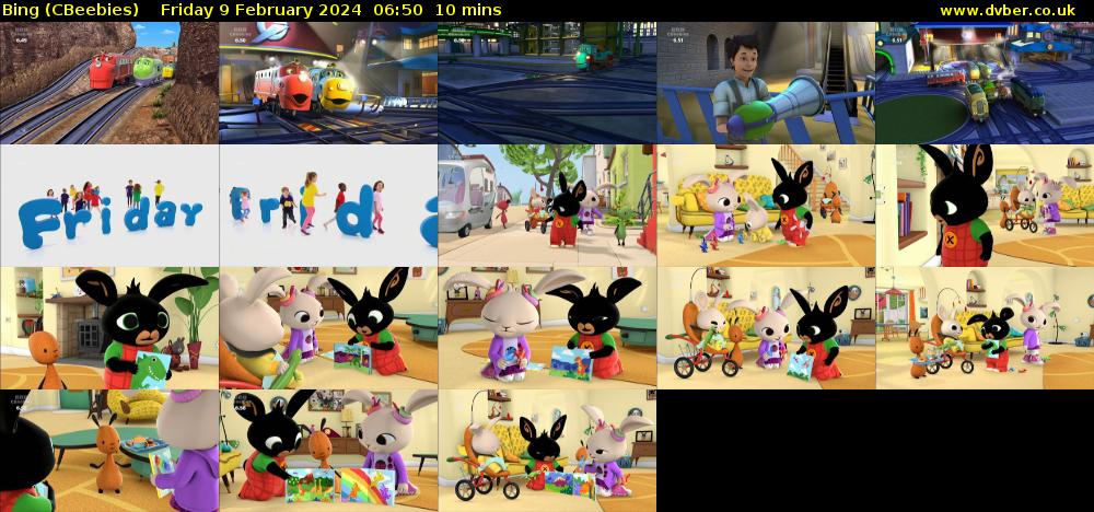 Bing (CBeebies) Friday 9 February 2024 06:50 - 07:00