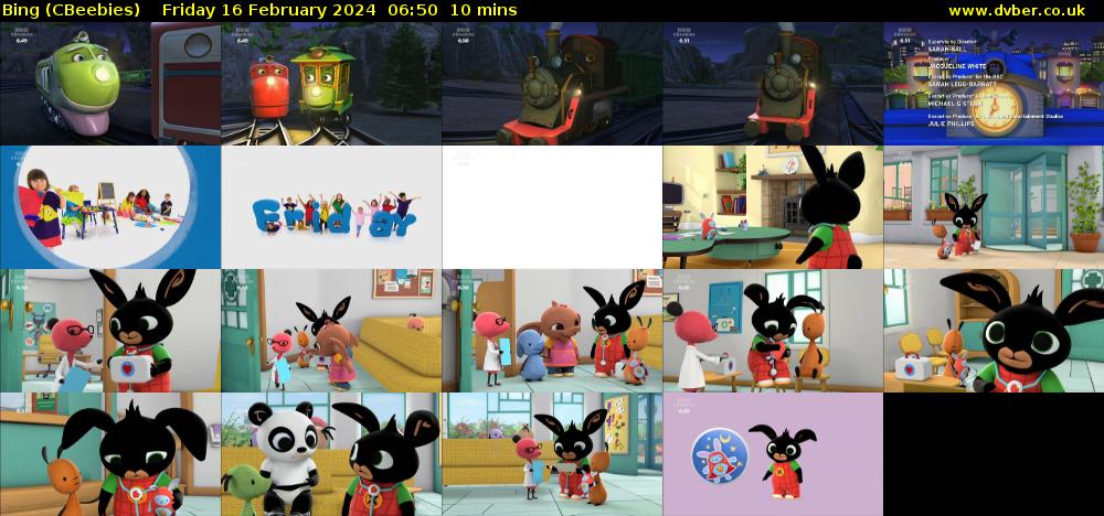 Bing (CBeebies) Friday 16 February 2024 06:50 - 07:00
