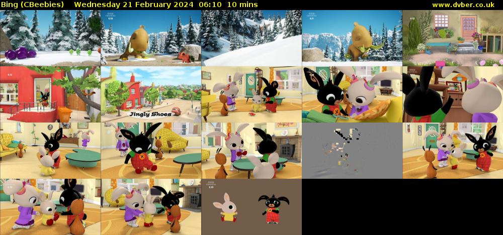 Bing (CBeebies) Wednesday 21 February 2024 06:10 - 06:20