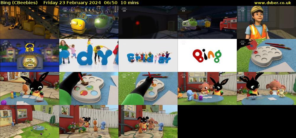 Bing (CBeebies) Friday 23 February 2024 06:50 - 07:00