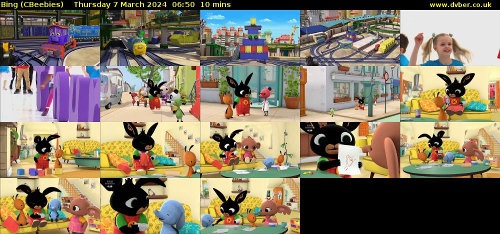 Bing (CBeebies) Thursday 7 March 2024 06:50 - 07:00