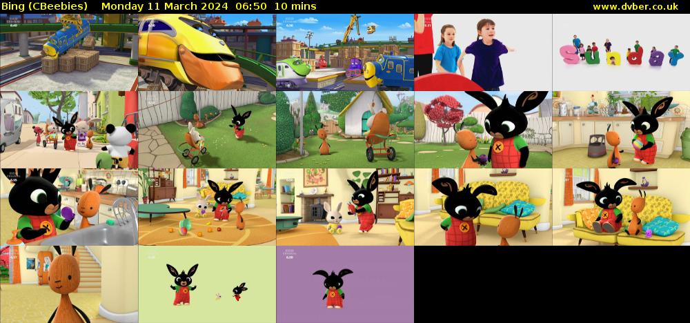 Bing (CBeebies) Monday 11 March 2024 06:50 - 07:00