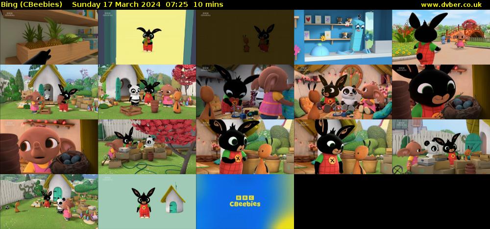 Bing (CBeebies) Sunday 17 March 2024 07:25 - 07:35