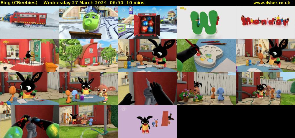 Bing (CBeebies) Wednesday 27 March 2024 06:50 - 07:00