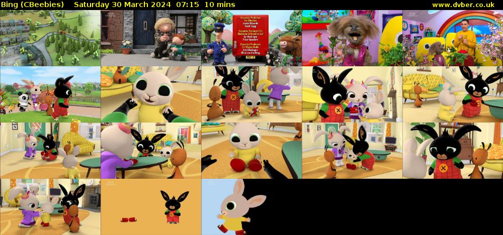 Bing (CBeebies) Saturday 30 March 2024 07:15 - 07:25