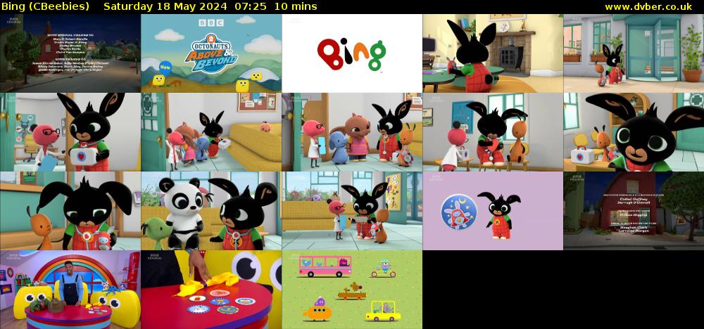 Bing (CBeebies) Saturday 18 May 2024 07:25 - 07:35