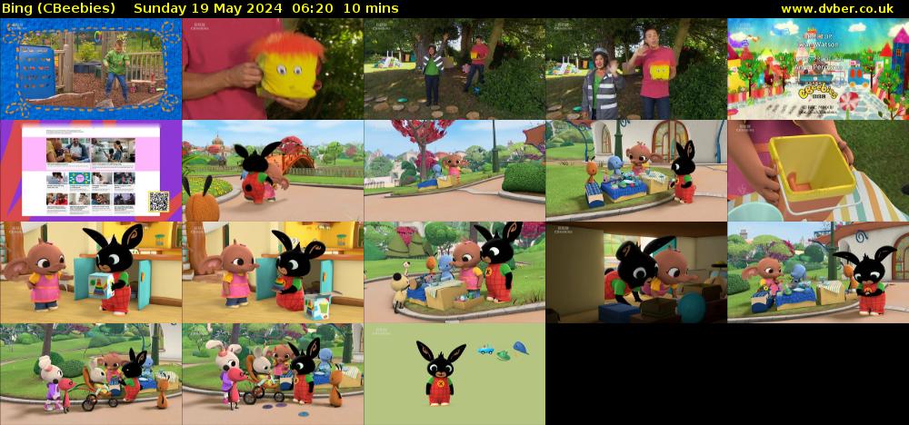 Bing (CBeebies) Sunday 19 May 2024 06:20 - 06:30