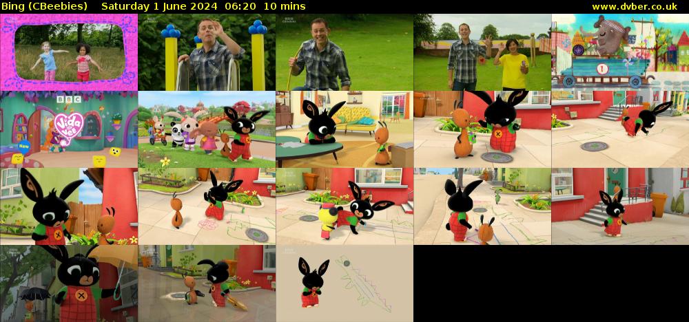 Bing (CBeebies) Saturday 1 June 2024 06:20 - 06:30