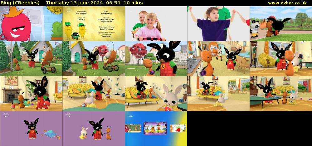 Bing (CBeebies) Thursday 13 June 2024 06:50 - 07:00