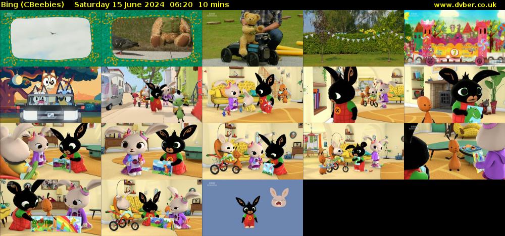 Bing (CBeebies) Saturday 15 June 2024 06:20 - 06:30