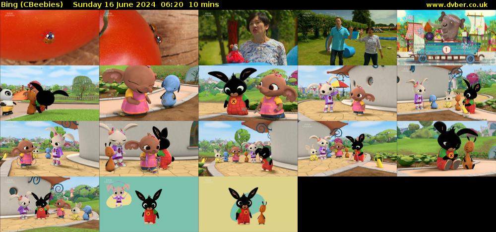 Bing (CBeebies) Sunday 16 June 2024 06:20 - 06:30
