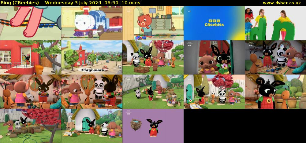 Bing (CBeebies) Wednesday 3 July 2024 06:50 - 07:00