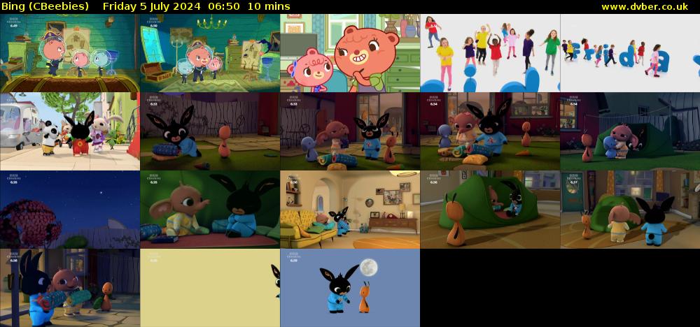 Bing (CBeebies) Friday 5 July 2024 06:50 - 07:00