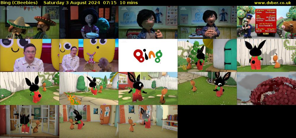 Bing (CBeebies) Saturday 3 August 2024 07:15 - 07:25