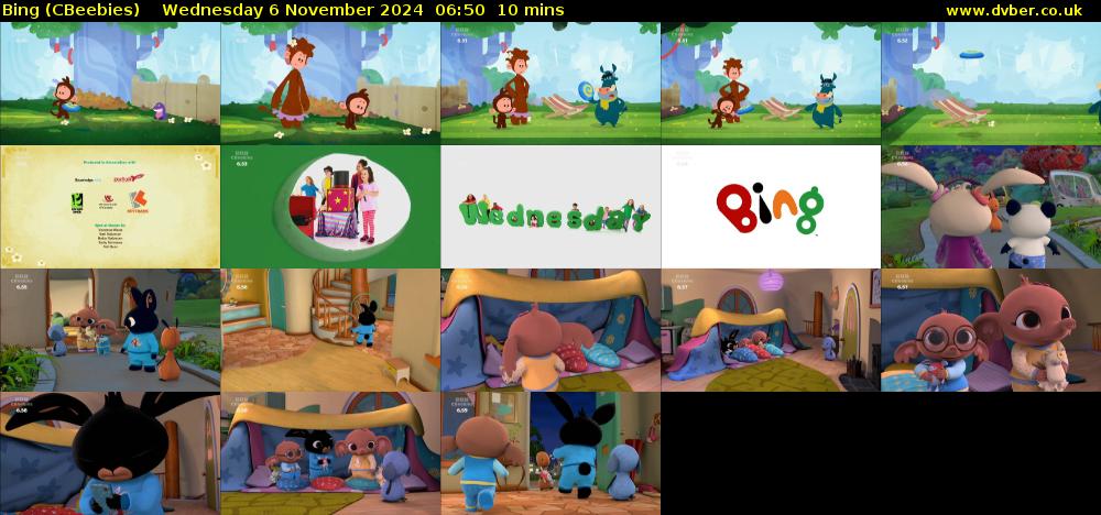 Bing (CBeebies) Wednesday 6 November 2024 06:50 - 07:00